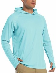 UPF50+ Mens UV Shirts Sun Protection Hoodie Outdoor Fishing Long Sleeve Casual T