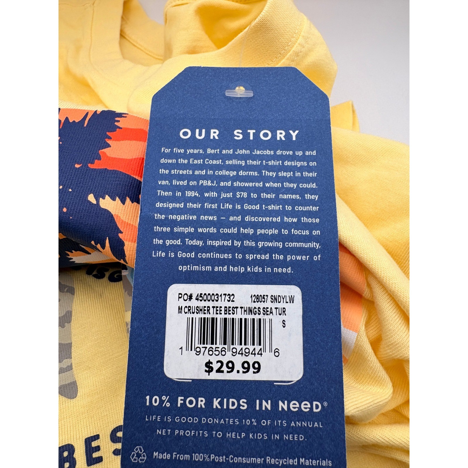 Life Is Good Mens Crusher Tee Yellow Sea Turtle Sunset Graphic T-Shirt Small NEW gallery