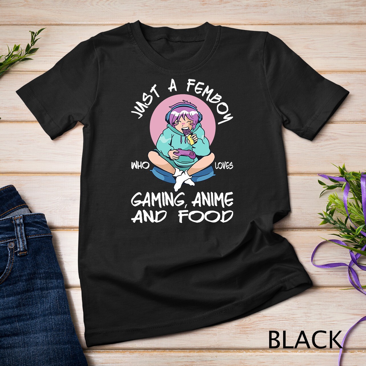 Femboy Outfit - Anime Gaming Femboy Top - Sissies Cosplay T-Shirt Unisex T-shirt gallery