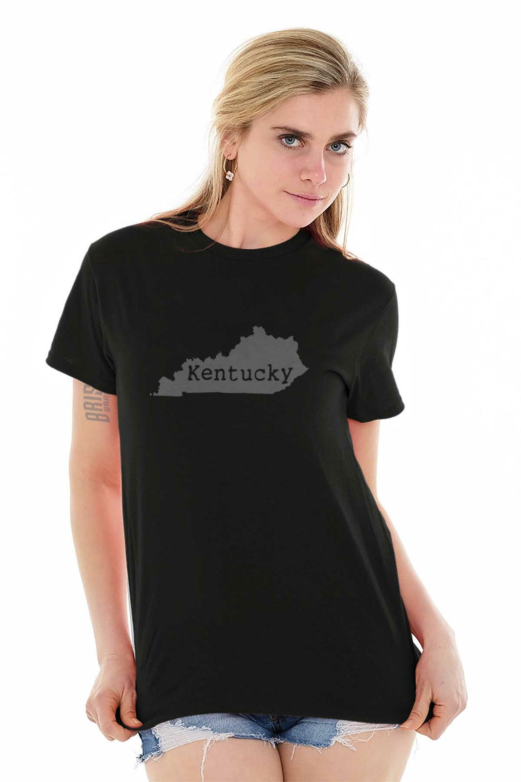 Kentucky Map Shape Vacation KY Pride Gift Adult Short Sleeve Crewneck Tee gallery