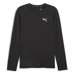 PUMA Run Cloudspun Crew Neck Long Sleeve Athletic T-Shirt Mens Black Casual Tops