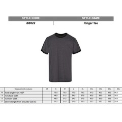 Build Your Brand Basic Ringer Tee BB022 – Short Sleeves and Crew Neck