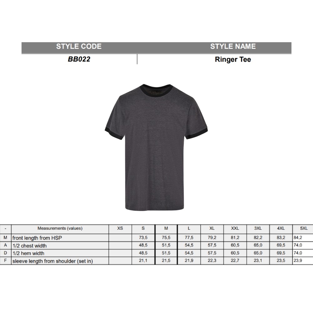 Build Your Brand Basic Ringer Tee BB022 - Short Sleeves and Crew Neck gallery