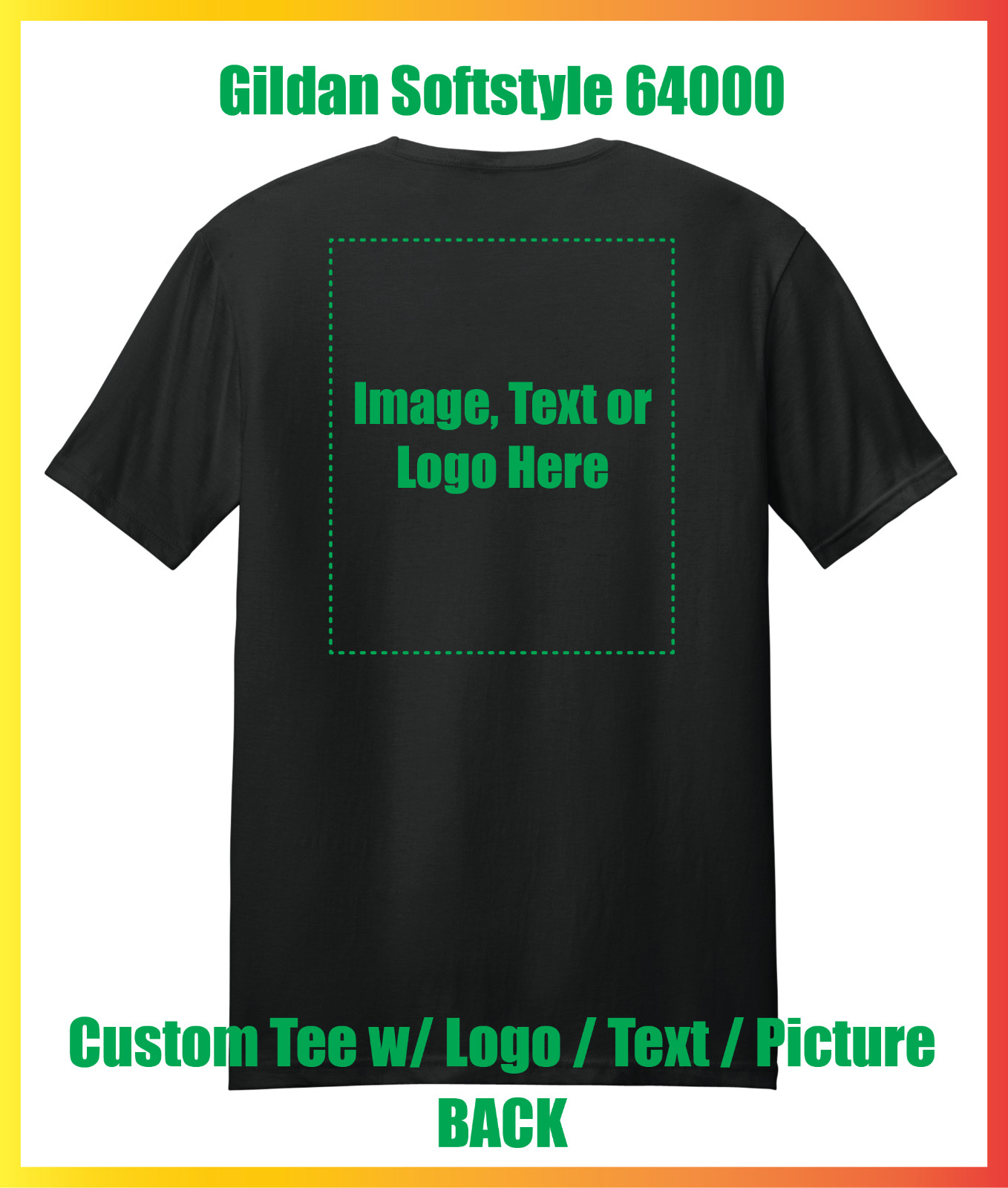Custom Printed Tee T-Shirt Gildan Softstyle Your Text Picture Logo Customized T gallery