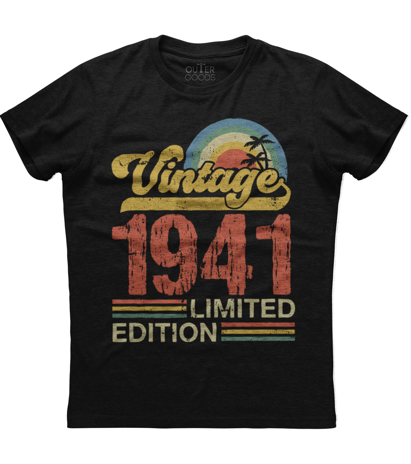 Birthday Gift Classic Old Vintage 1941 Limited Edition Rainbow Palm Tree T-shirt gallery