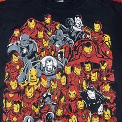 Mad Engine Multi Iron Man Shirt Mens Small Black Marvel Comics Tony Stark Y2K