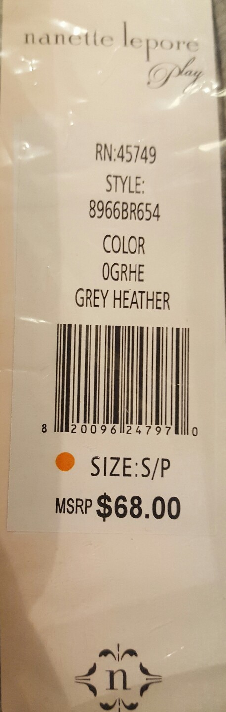 NWT $68.00 Nanette Lepore Women's Cold-Shoulder Pullover Top Heather Grey Small gallery