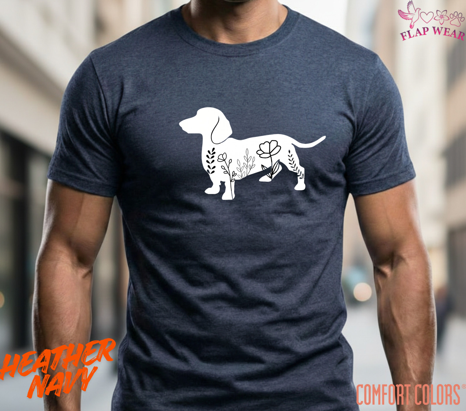 Unisex Dachshund Floral Shirt Wiener Dog T-Shirt Doxie Mom Tee Gift ,men,women's gallery
