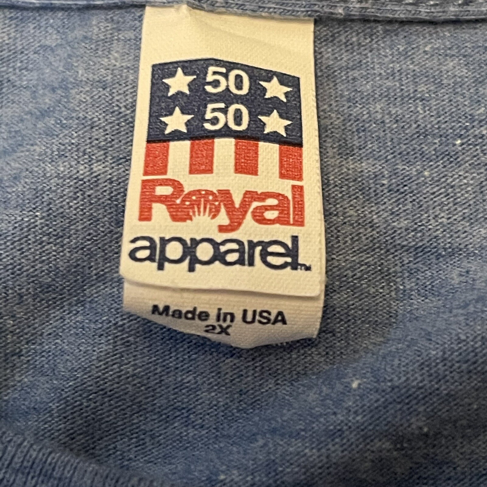 Royal Apparel T-Shirt Unisex 2X Sea Blue 50/50 Blend Tee Made in USA Classic Fit gallery