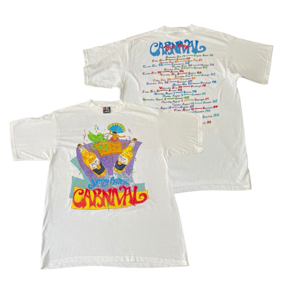 Rare Vintage 90s Jimmy Buffett Carnival Tour 1998 T-Shirt XL Giant White Corona gallery