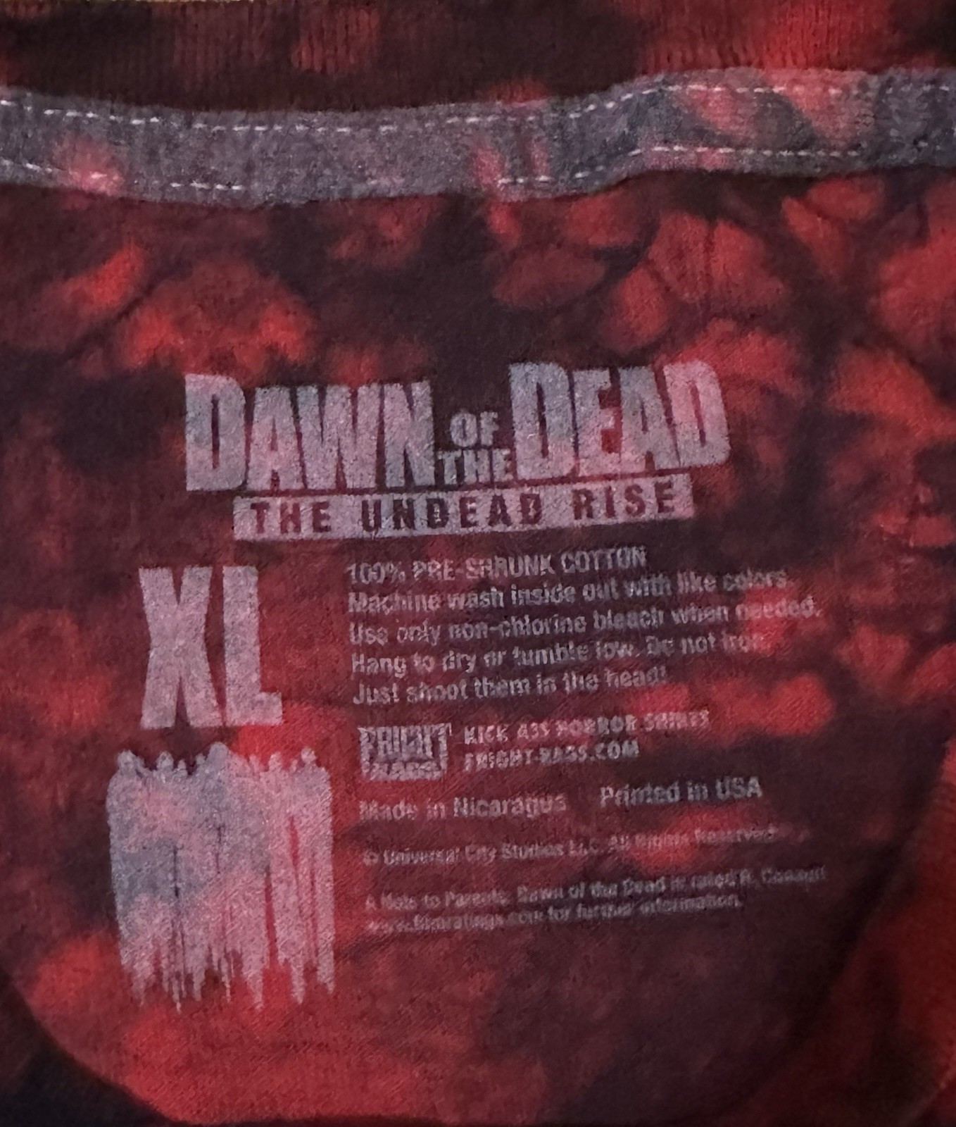 Dawn Of The Dead Official Fright Rags Short Sleeve Shirt XL Tie Dyed Limited OOP gallery