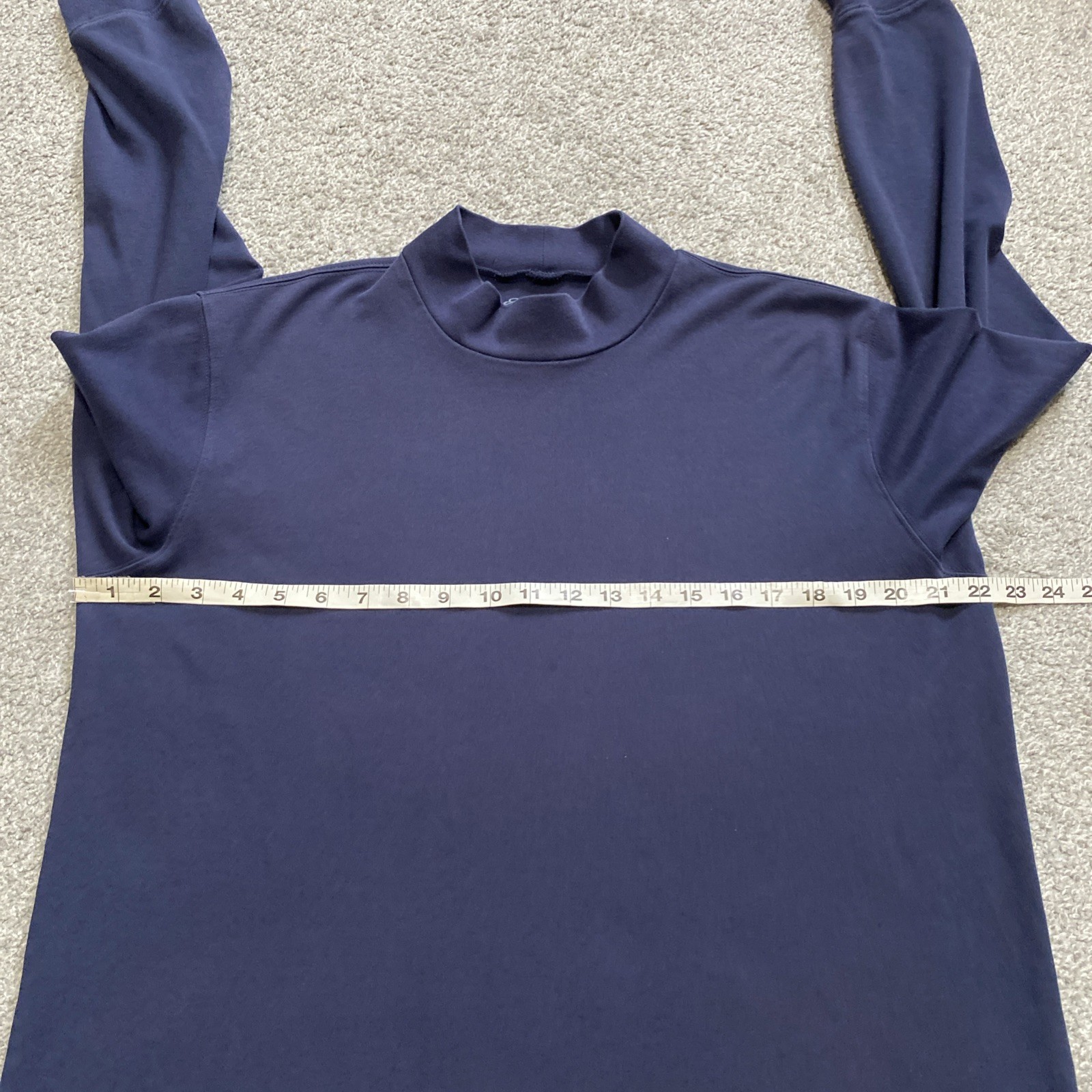 Eddie Bauer Navy Blue Mock Neck T Shirt Men’s L Casual Classic Cotton Layers gallery