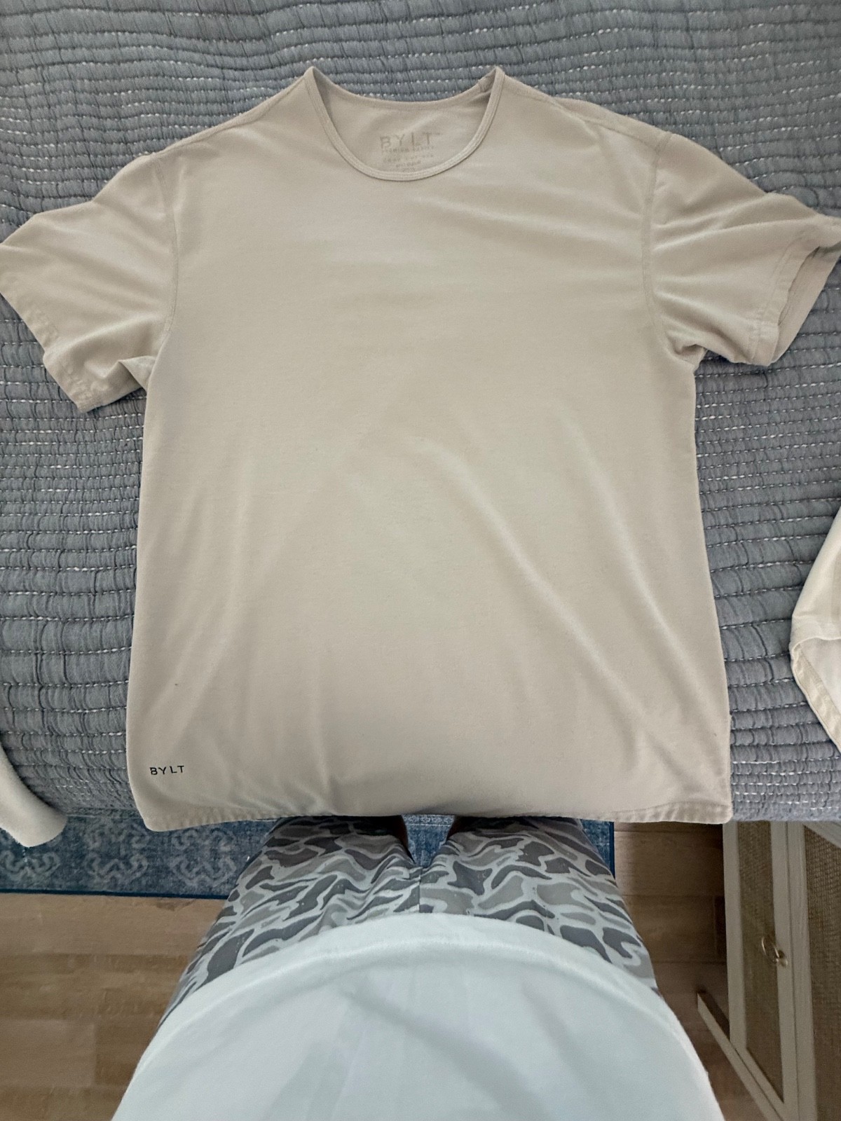 Bylt drop cut shirt. Off White. Large gallery