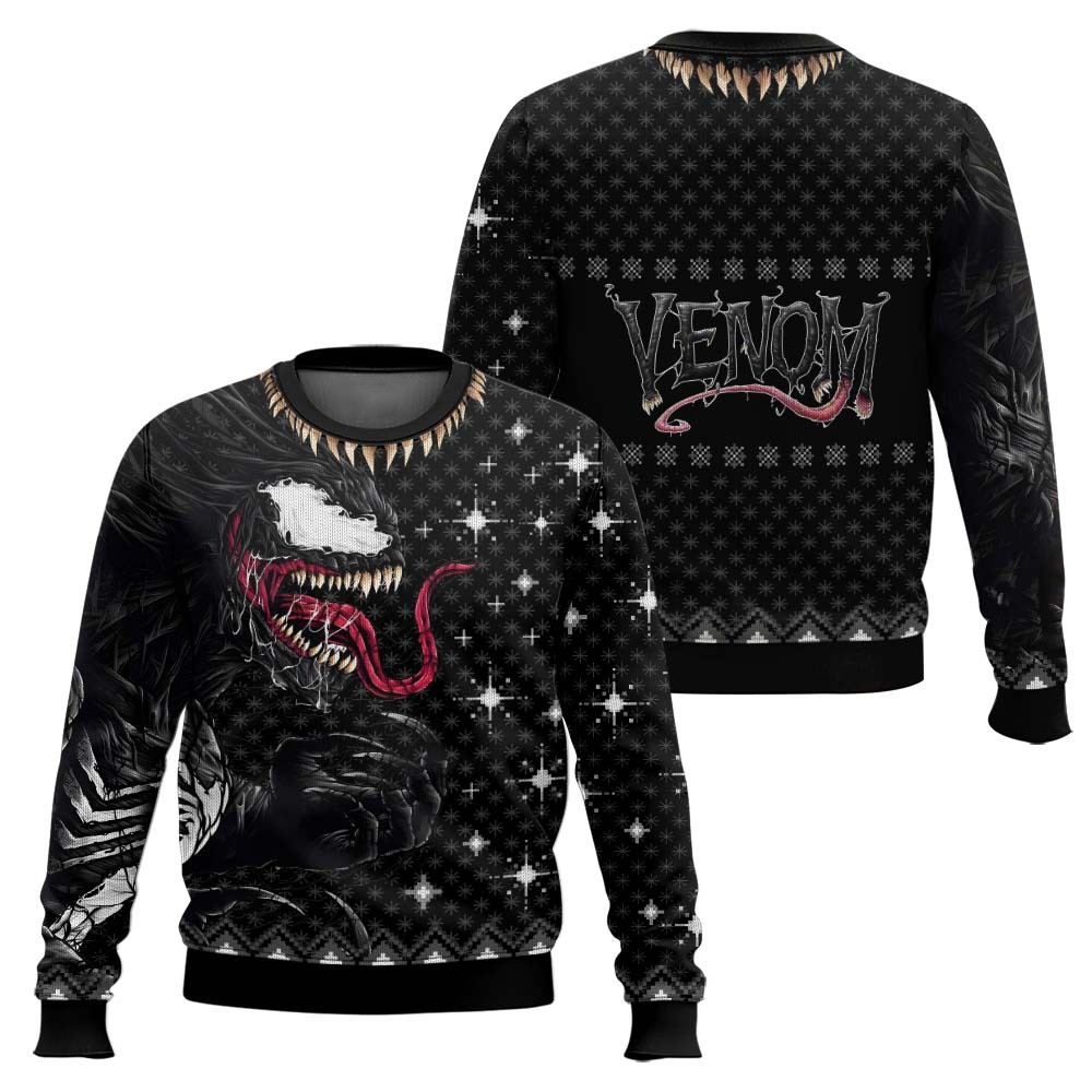 Venom King In Black Marvel Ugly Christmas Sweater All Size XS-5XL