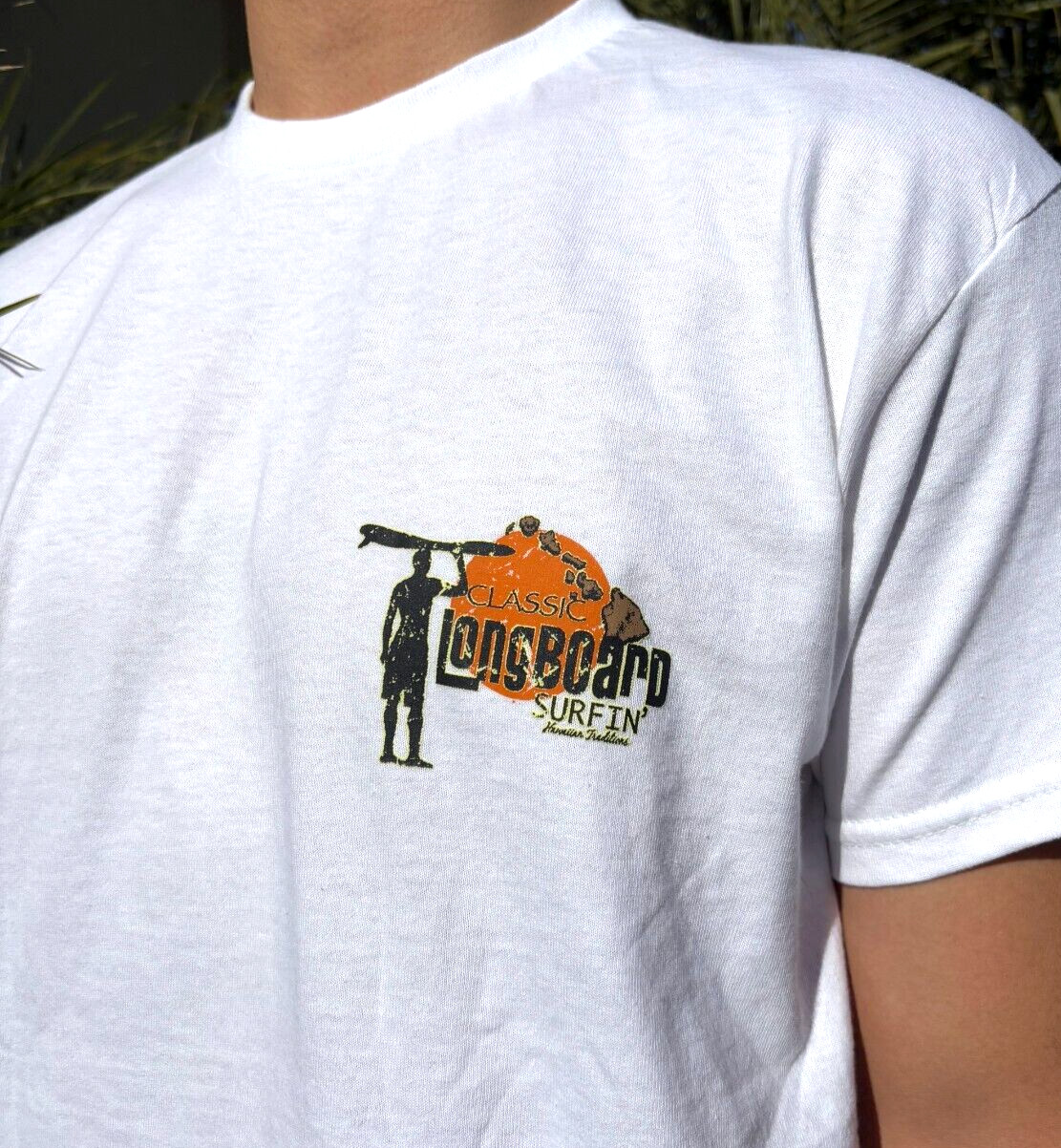 White Longboard Surfing Hawaiian Traditions Islands Graphic Men Women T-Shirt gallery