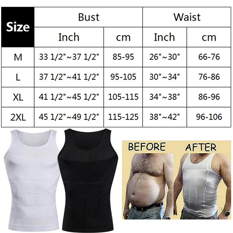 Men Slimmer Body Shaper Vest Abs Abdomen Compression Shirt Workout Tank Tops US gallery