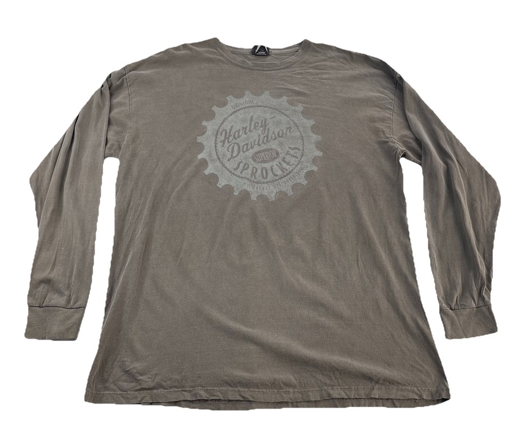 Mens Harley Davidson’s Motorcycle Brown Longsleeve “Owen’s” Shirt Size Xl