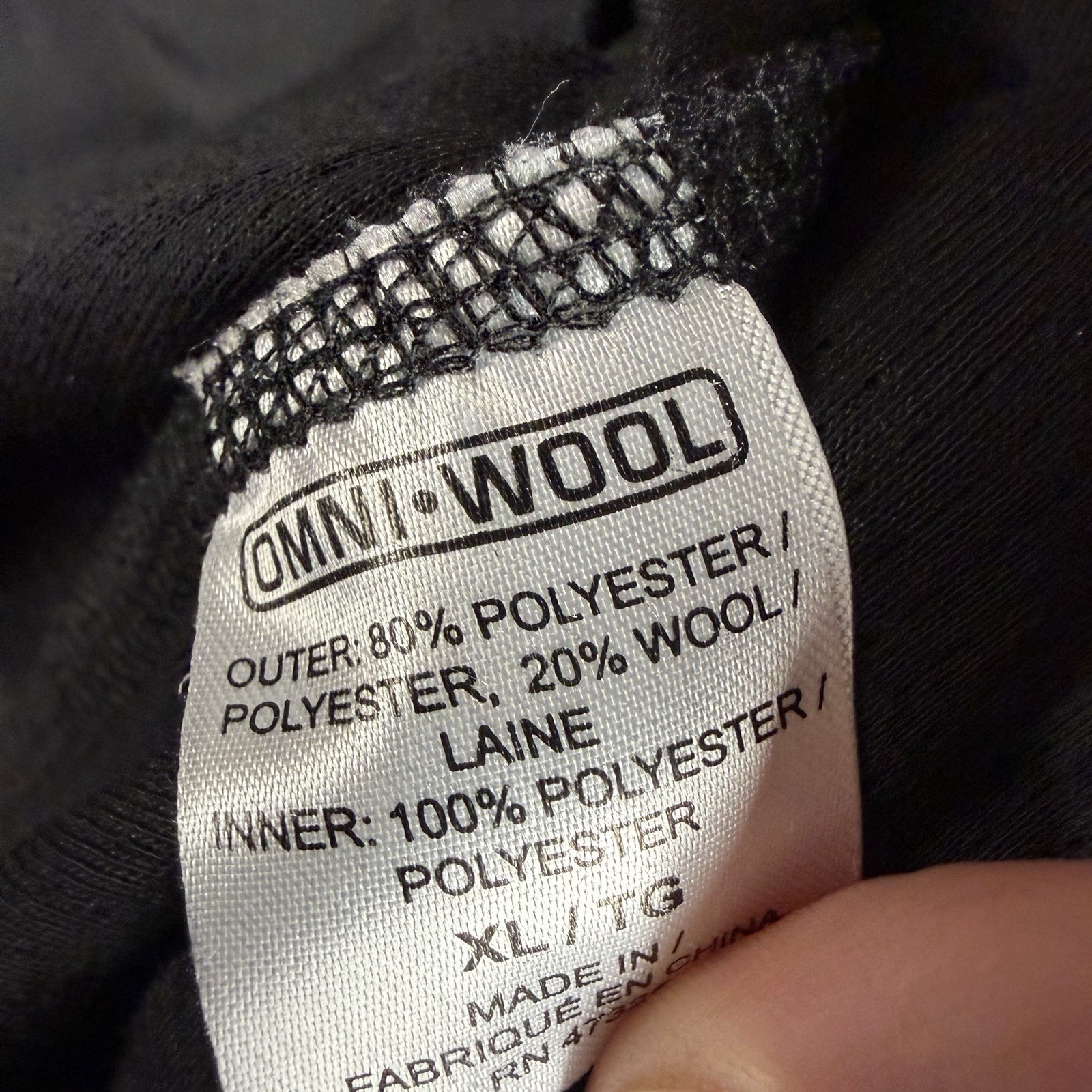 Omni Wool Base Layer Shirt Mens XL Black Wool Blend Crew Neck Long Sleeve Camp gallery