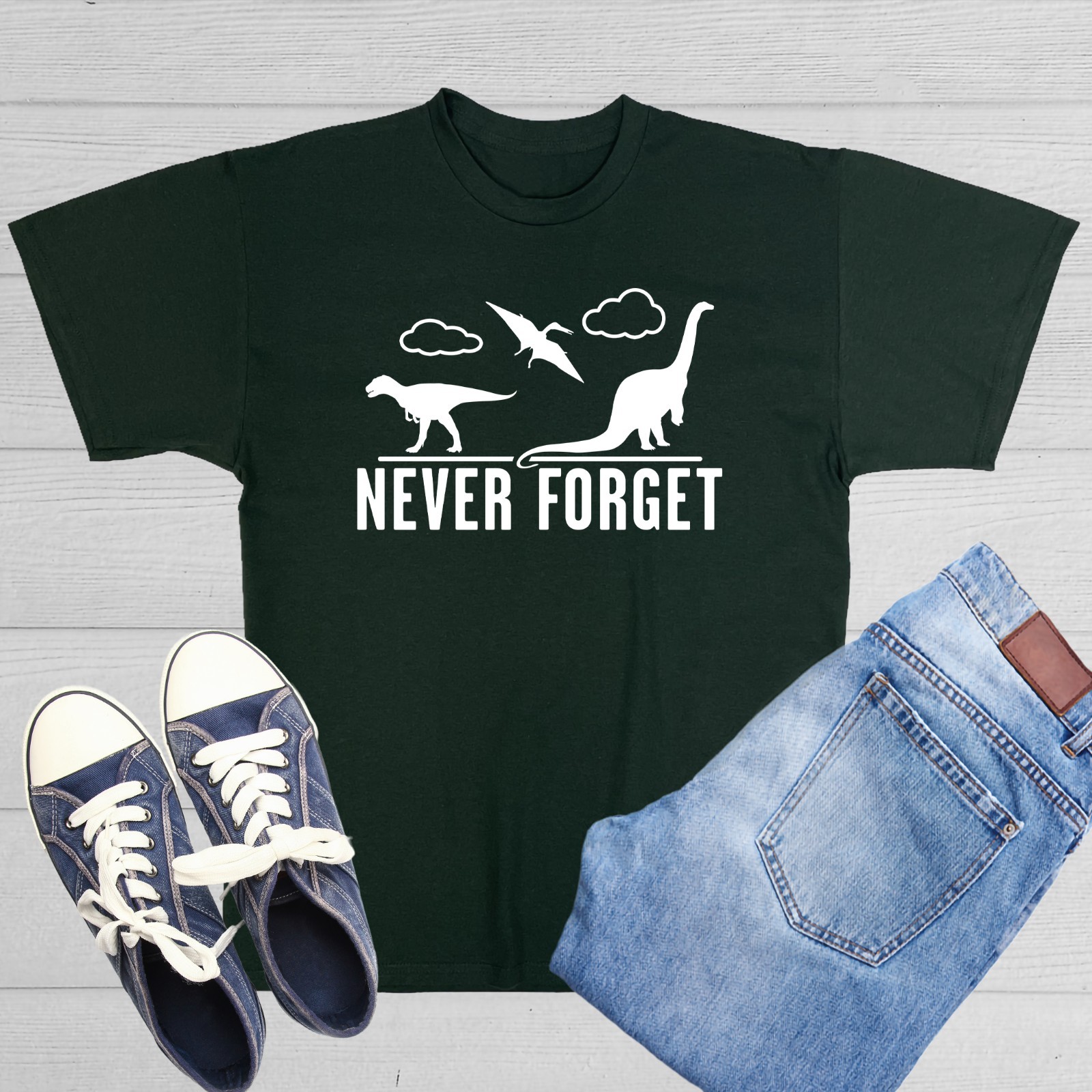 Never Forget – Dinosaurs Sarcastic Humor Graphic Novelty Funny T Shirt