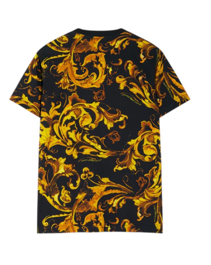 NWT VERSACE JEANS COUTURE BLACK/GOLD BAROQUE PRINT T-SHIRT 79GAH6S0 JS515 gallery