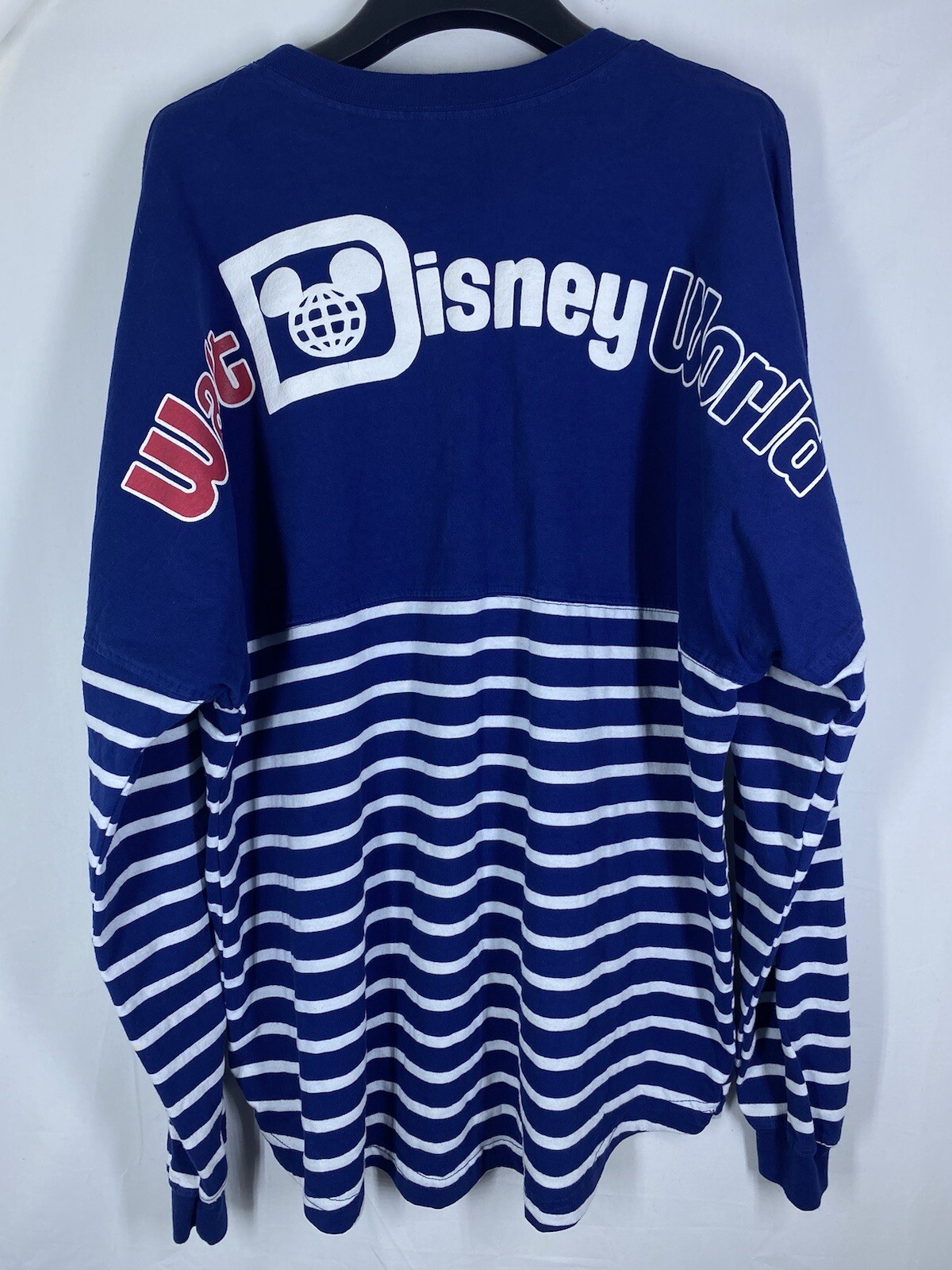 Disney Spirit Jersey Shirt Mens XL Blue Striped Crew Neck Long Sleeve Walt World