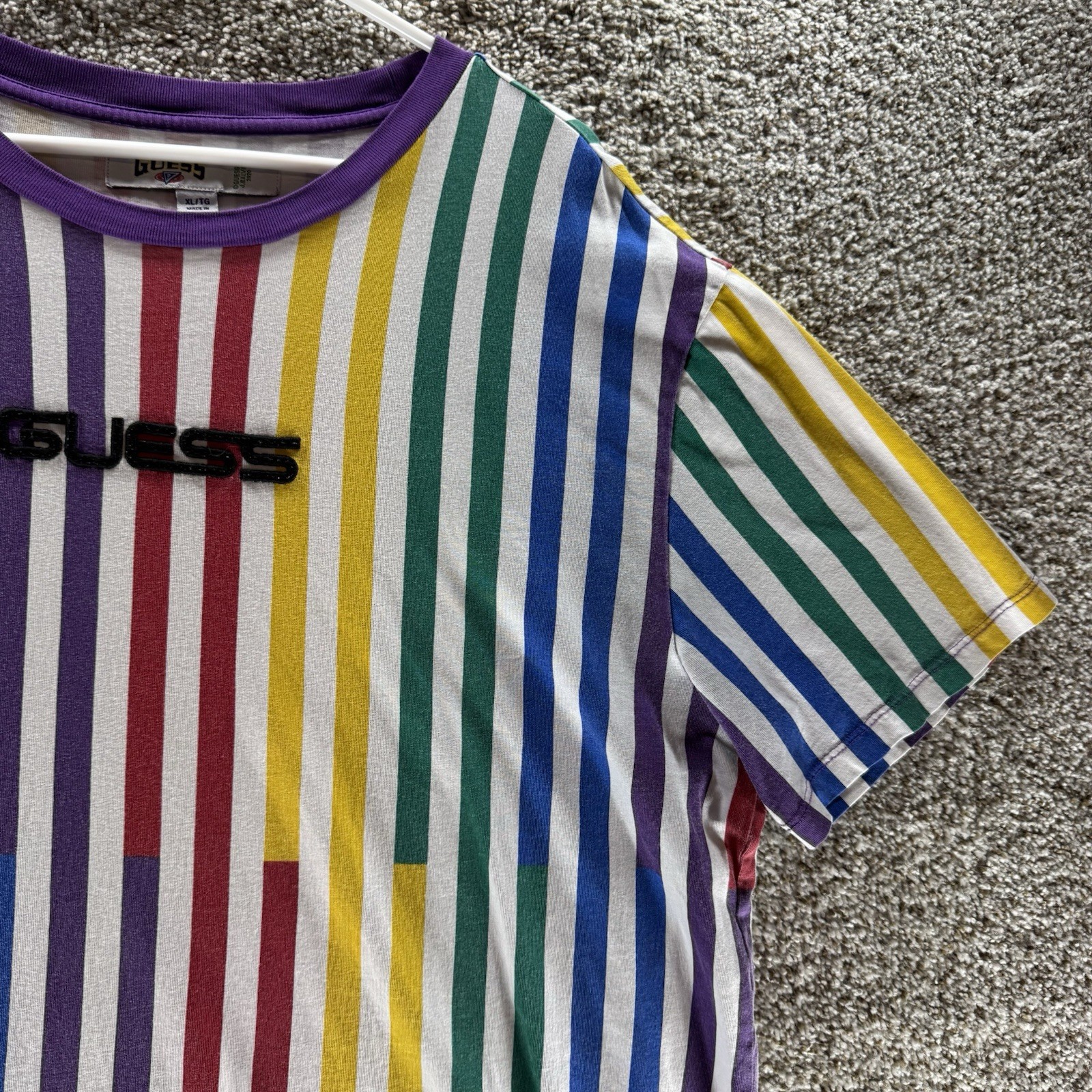 Guess x J Balvin Shirt Mens Extra Large Rainbow Stripes Multicolor Cotton 2020 gallery