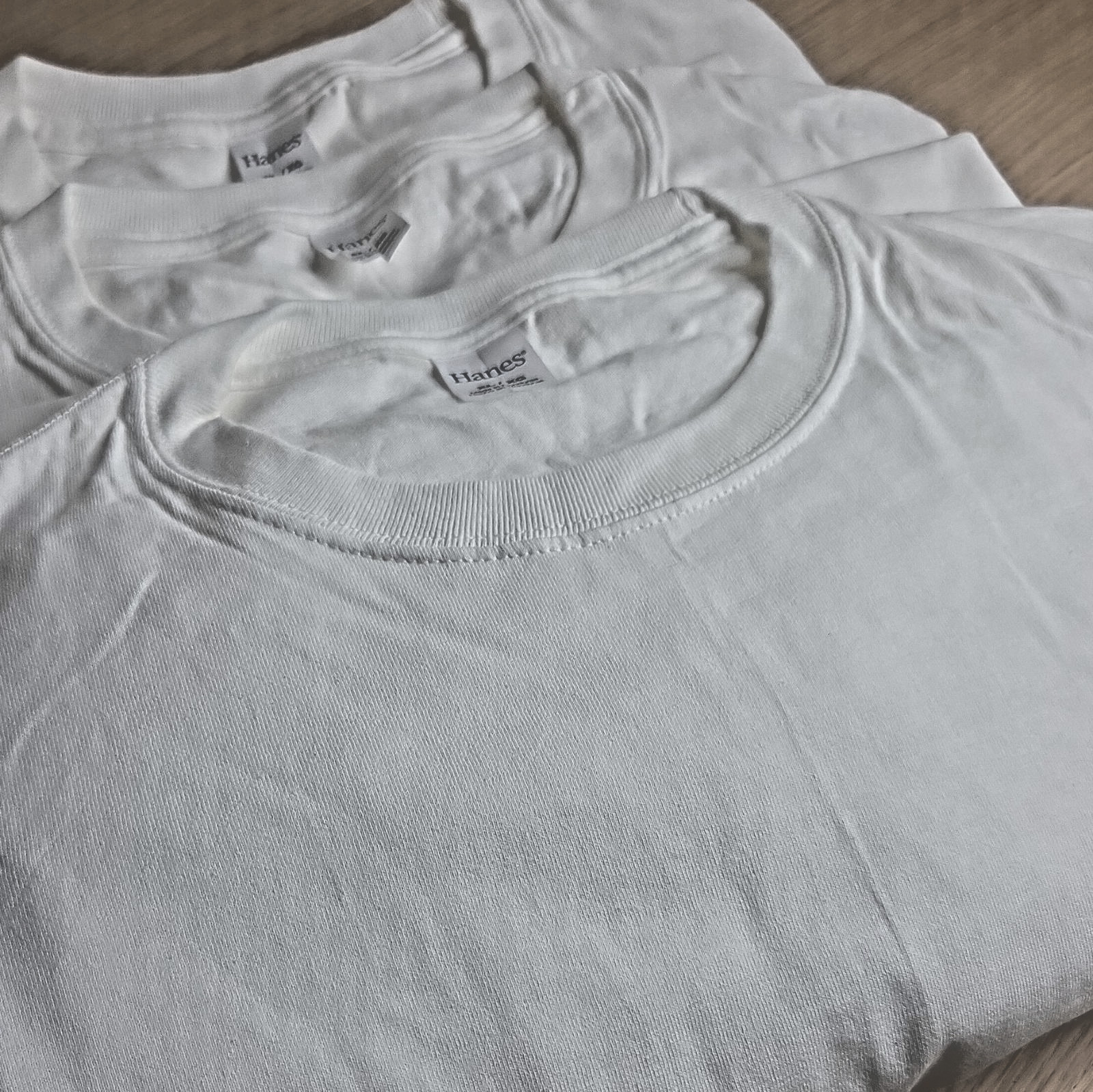 Hanes Men’s (MEDIUM) White Long Sleeve 100% Cotton T-Shirt 3-Count FREE SHIPPING gallery