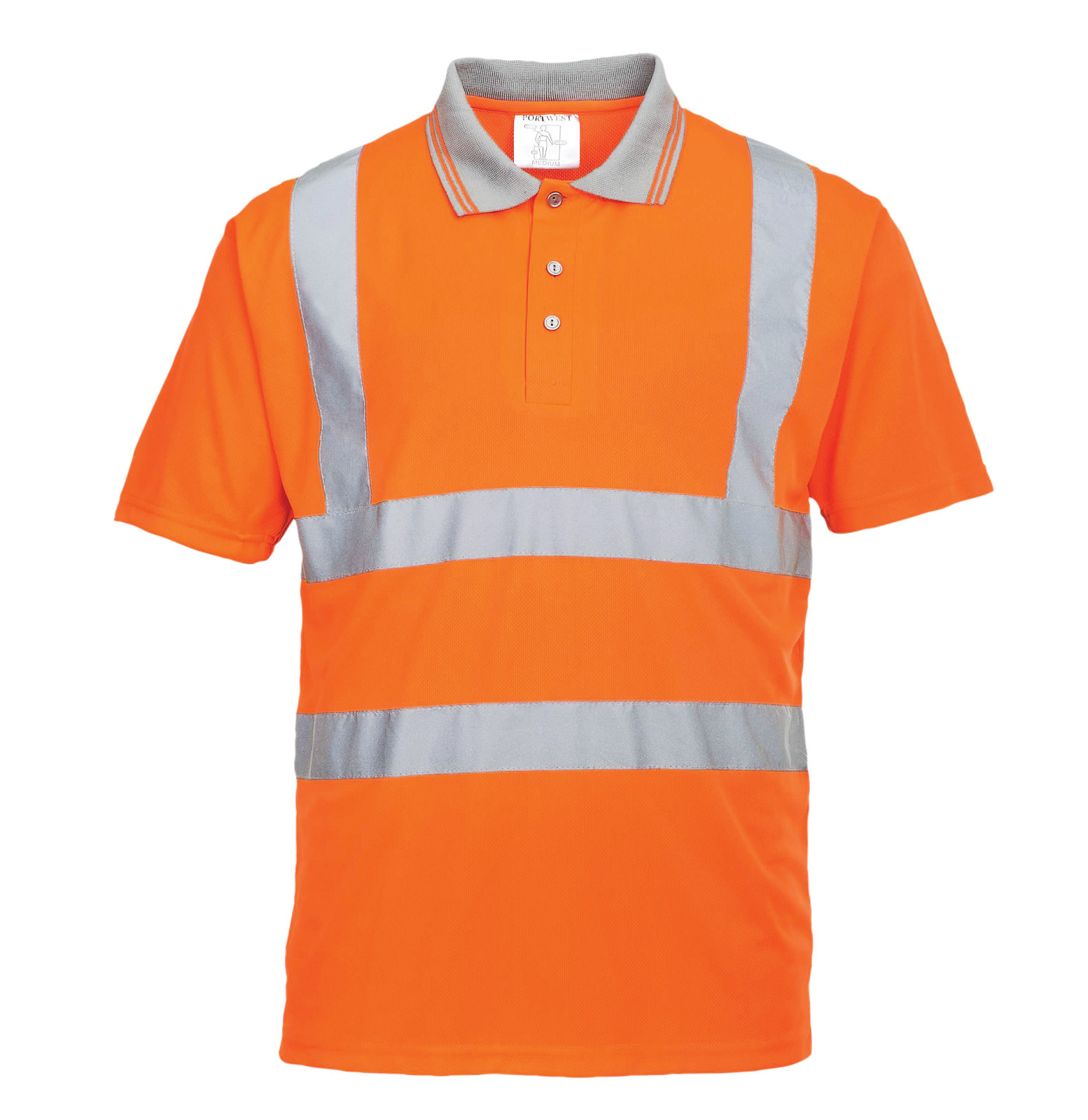 Orange Hi-Vis Polo Shirt Short Sleeved GO/RT Breathable top contrast collar RT22 gallery