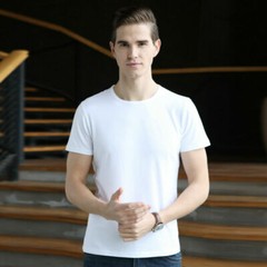 BambooJen T- Shirt Soft Cool Breathable Crewneck Solid Plain Teens Tee White
