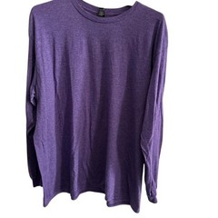 Anvil Lightweight Long Sleeve TShirt XXL Purple Cotton Blend Casual Mens