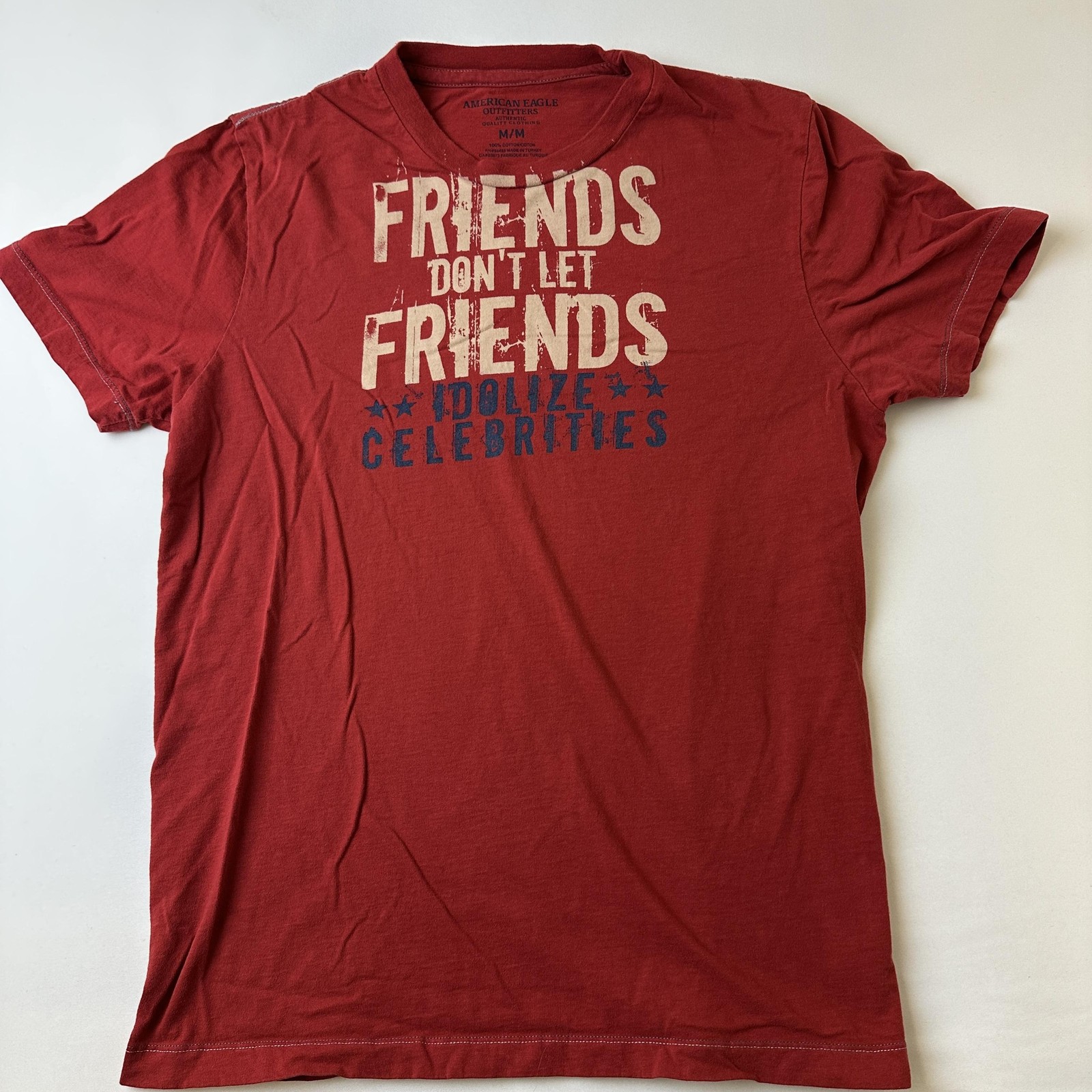 American Eagle Shirt Mens Medium Friends Don't Let Friends Idolize Celebrities gallery