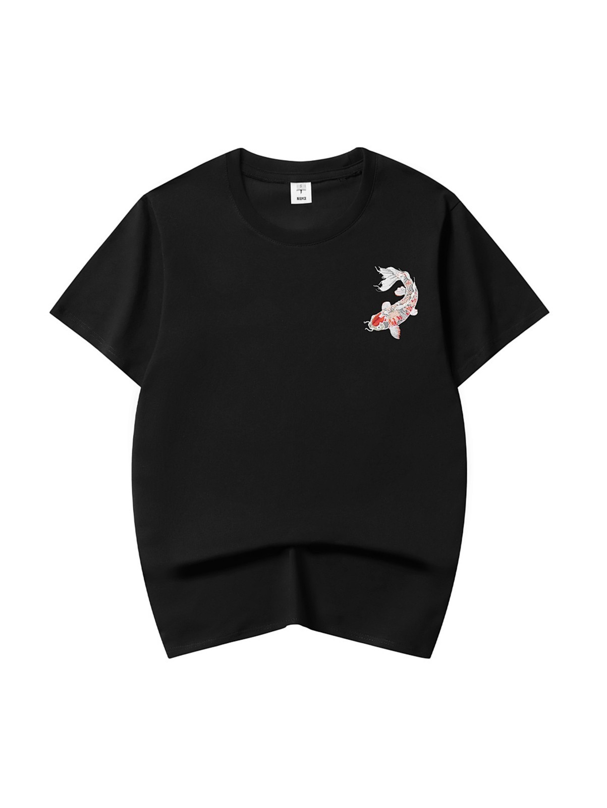 Niepce Men's Koi Fish Embroidery Tee Japanese Streetwear T-Shirt gallery