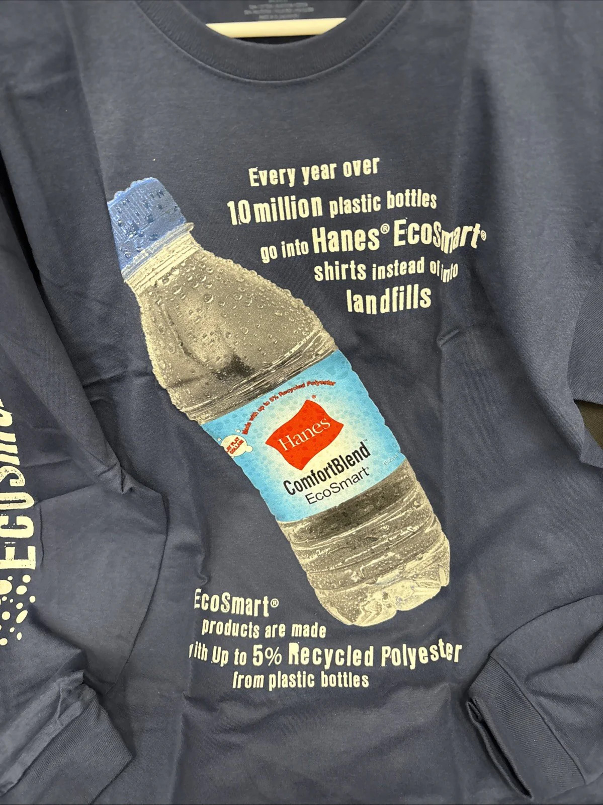 NWT Vintage Y2K Hanes EcoSmart Water Bottle Promo Graphic Mens M T Shirt gallery