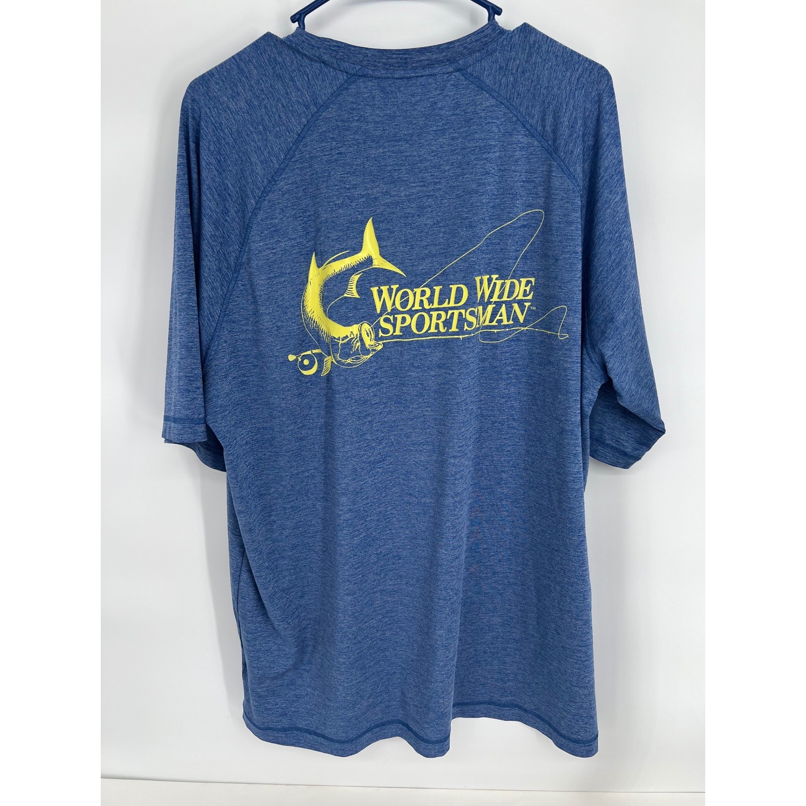 World Wide Sportsman Mens XL Blue Heathered Fishing Graphic T-Shirt Short Sleeve gallery