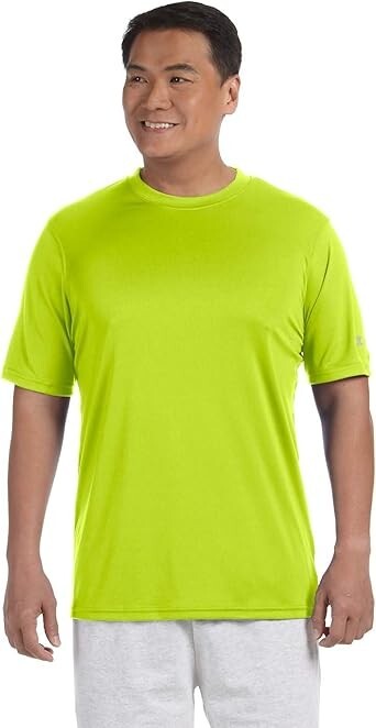Champion Essential Men’s Large Double Dry Tee Neon Green 100% Polyester NWT
