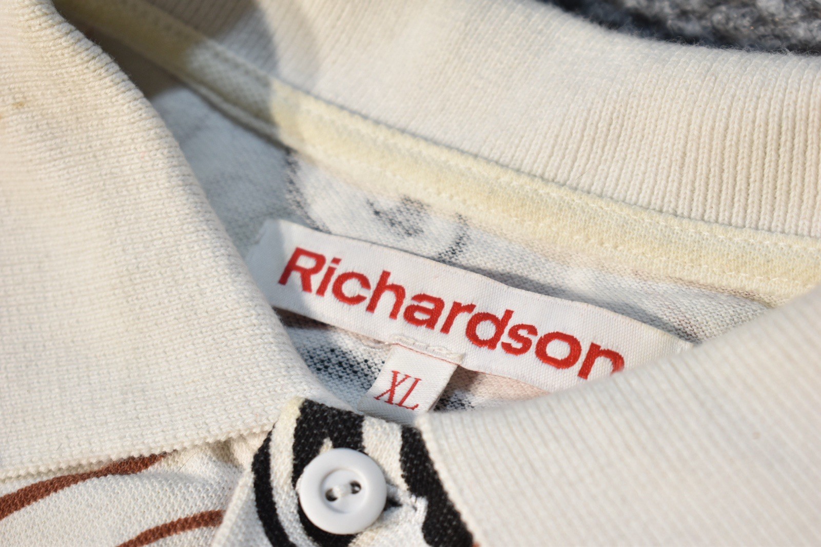 Richardson Abstract Polo White Black Brown S/S | Size XL | Streetwear USA gallery