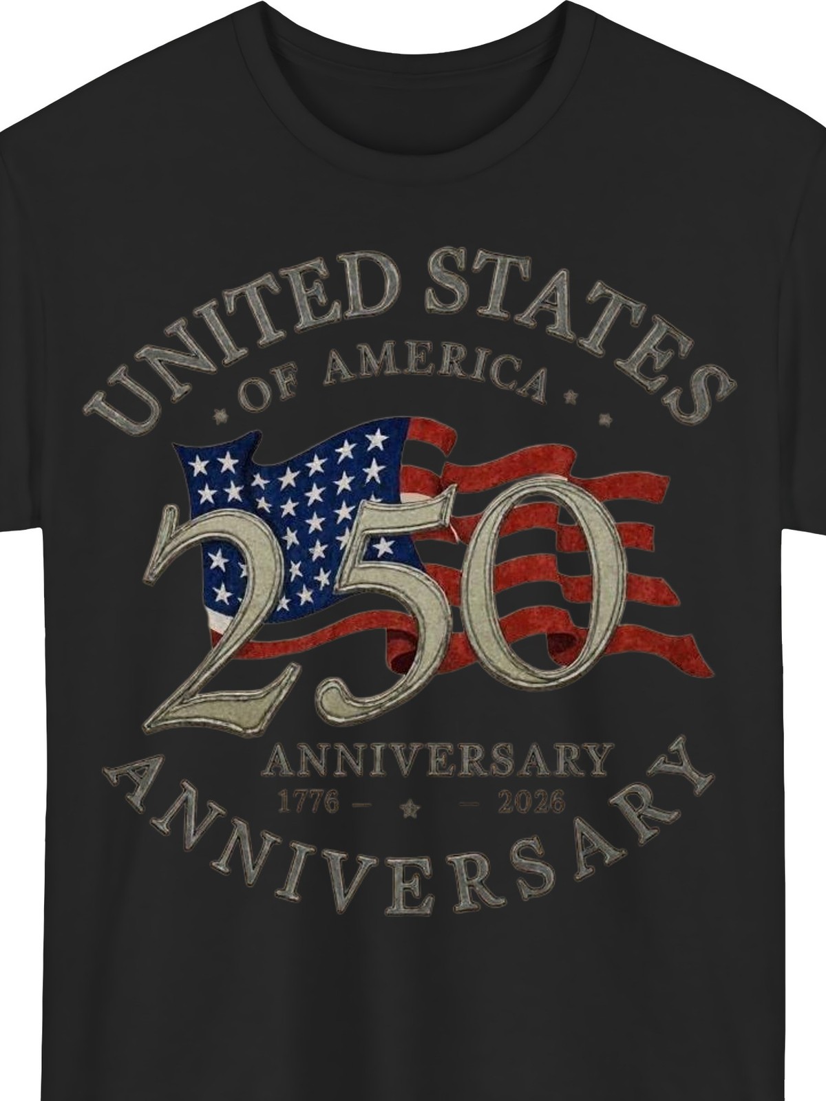 USA 250th Anniversary T Shirt 1776 2026 Flag Heritage Patriotic Graphic Tee gallery