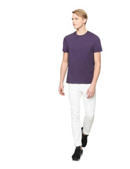 Armani Exchange Men Pima Cotton Crew Neck Shirt Eggplanet LARGE