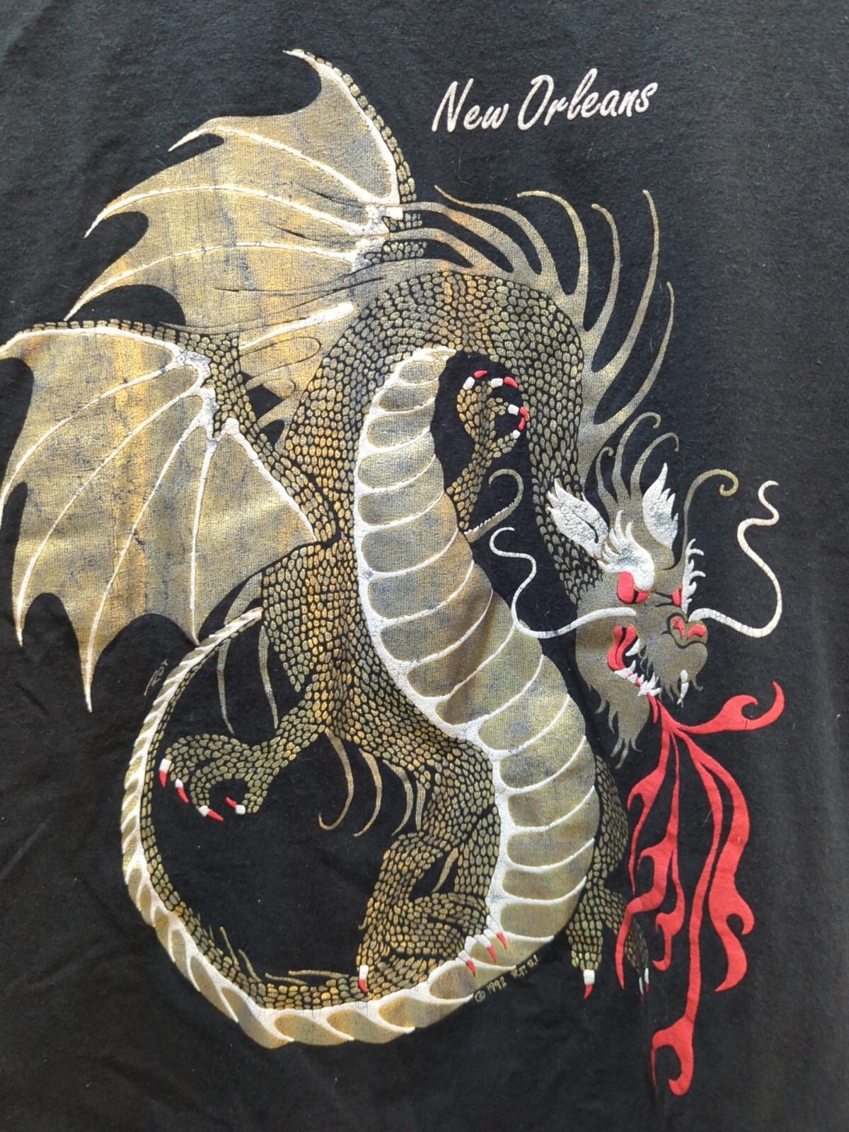Vintage New Orleans Gold Dragon T-shirt Men Women Large Single Stitch Fruit Loom gallery