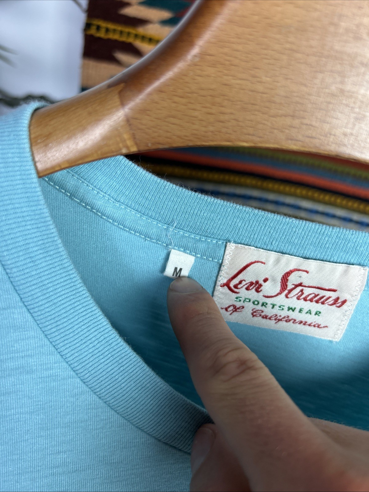 LVC T-Shirt M Levi's Vintage Clothing 50s 60s Casuals Light Blue Single Stitch gallery