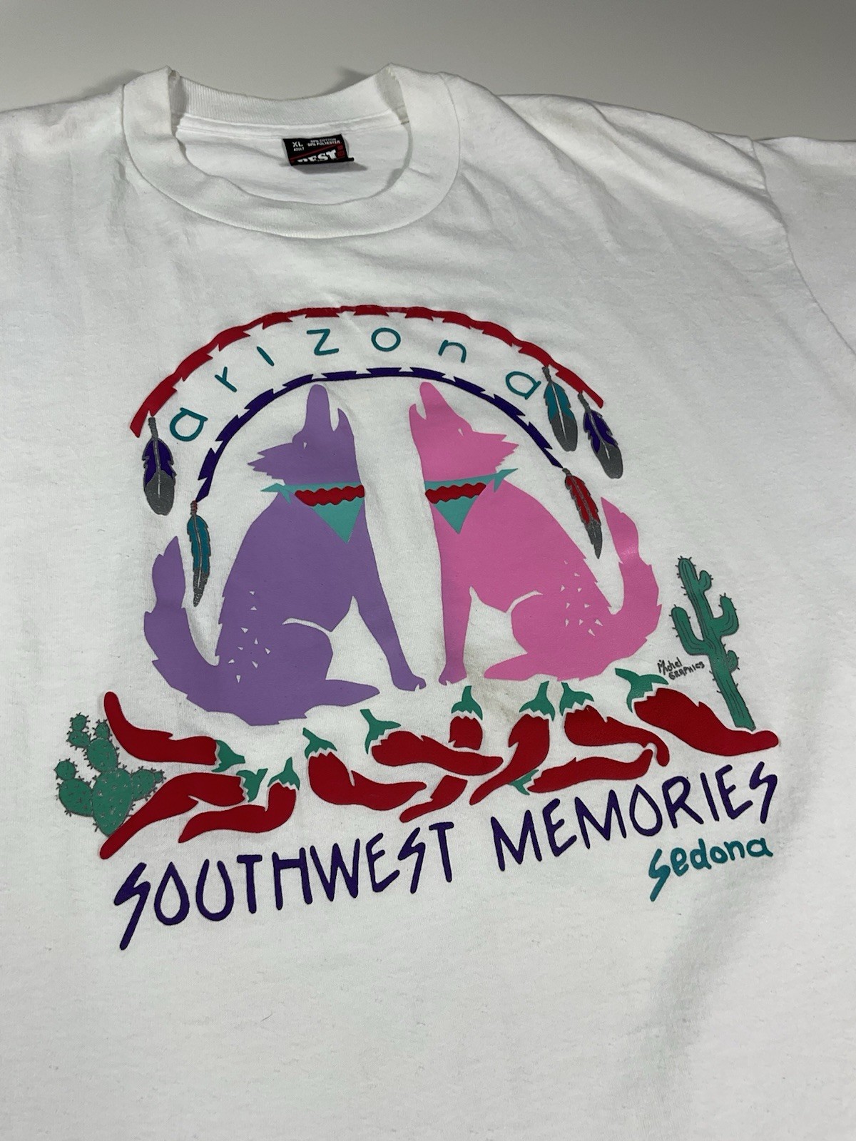 Vintage Sedona Arizona T Shirt Sz XL Single Stitch Southwest Art Tourist USA 90s gallery