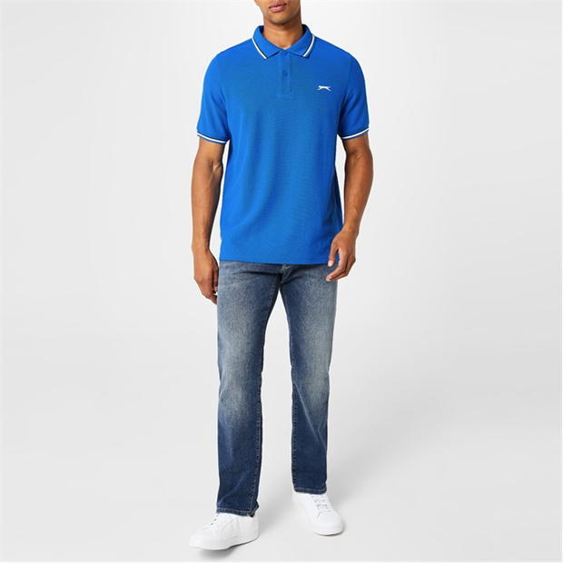 SLAZENGER TIPPED PIQUE POLO SHIRT T SHIRT GOLF TENNIS S M L XL XXL 2XL 3XL 4XL gallery