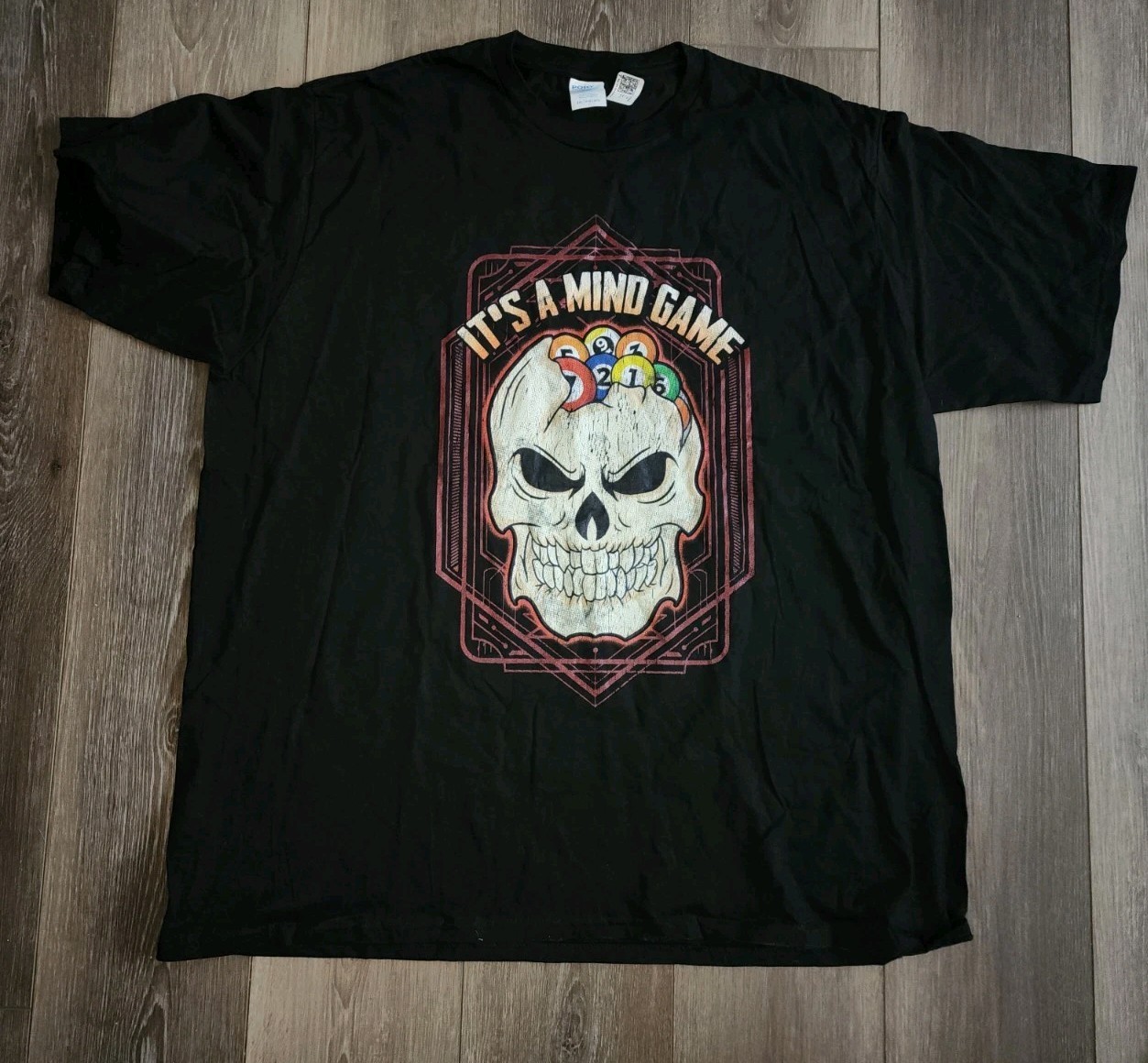 Billiards Pool Skull T-Shirt – It’s A Mind Game – Men’s 3X