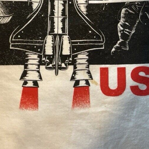 NASA Space Shuttle Astronaut USA Graphic T Shirt Men's M Medium White gallery