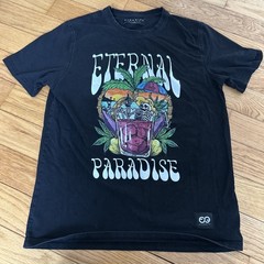 ETERNITY BC/AD “ETERNAL PARADISE” Drinking Skeleton Tropical Men’s Tshirt Black