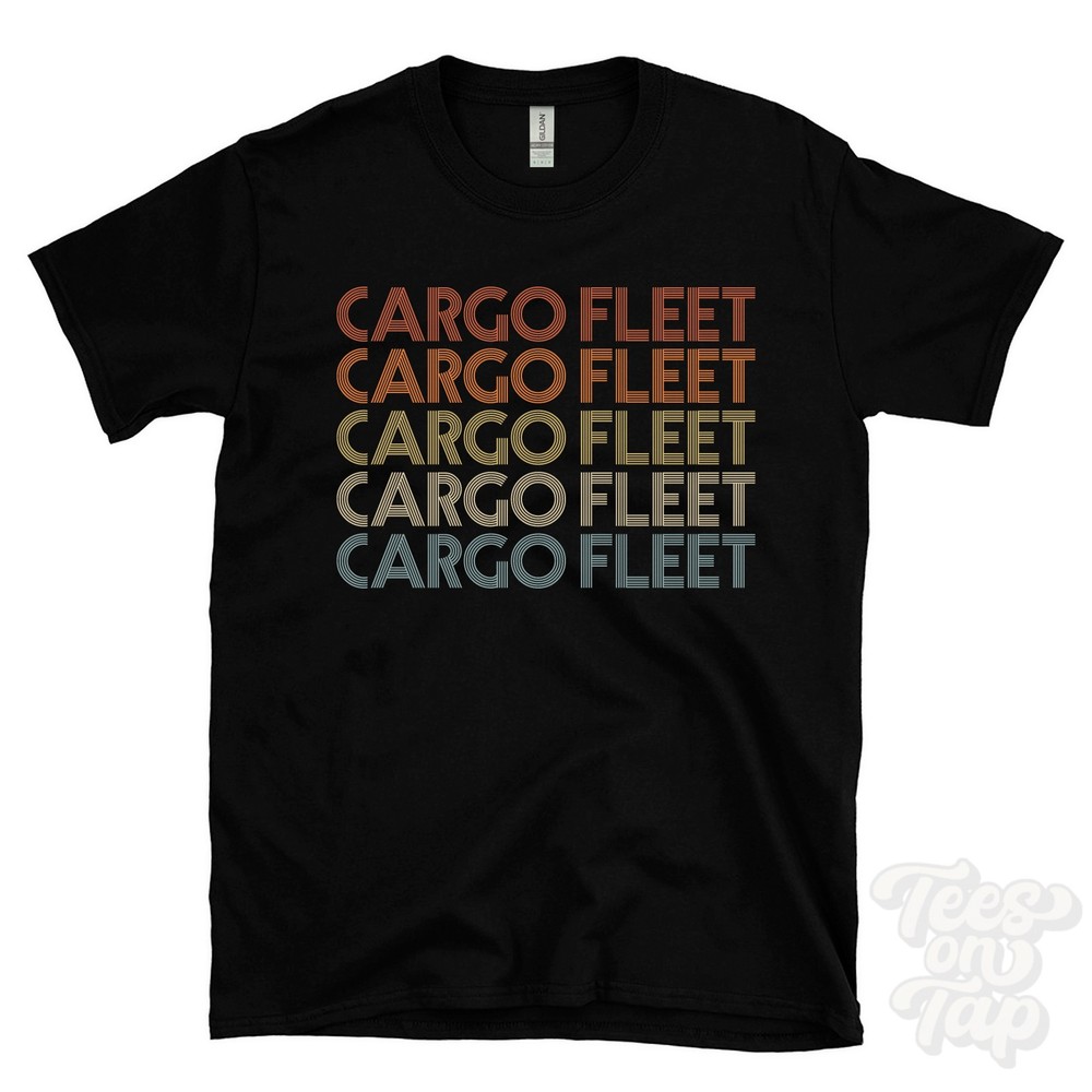 CARGO FLEET REPEATED RETRO STYLE T-SHIRT mens & womens uk place name gift