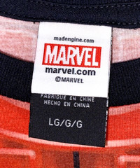 Marvel Deadpool T-Shirt All Over Print The Movie Theme Costume Mens LARGE Red
