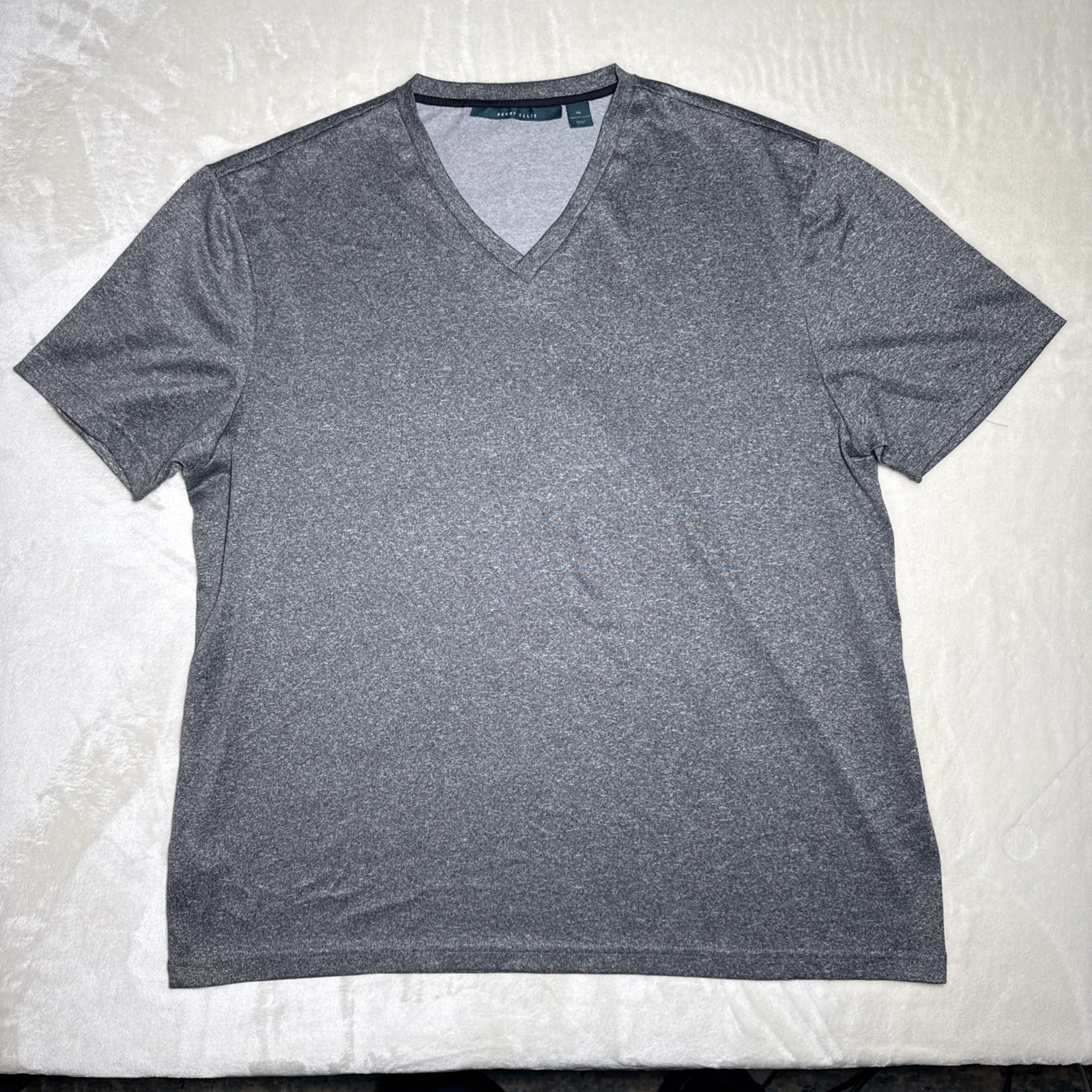Perry Ellis Shirt Mens XL Gray Short Sleeve V Neck gallery