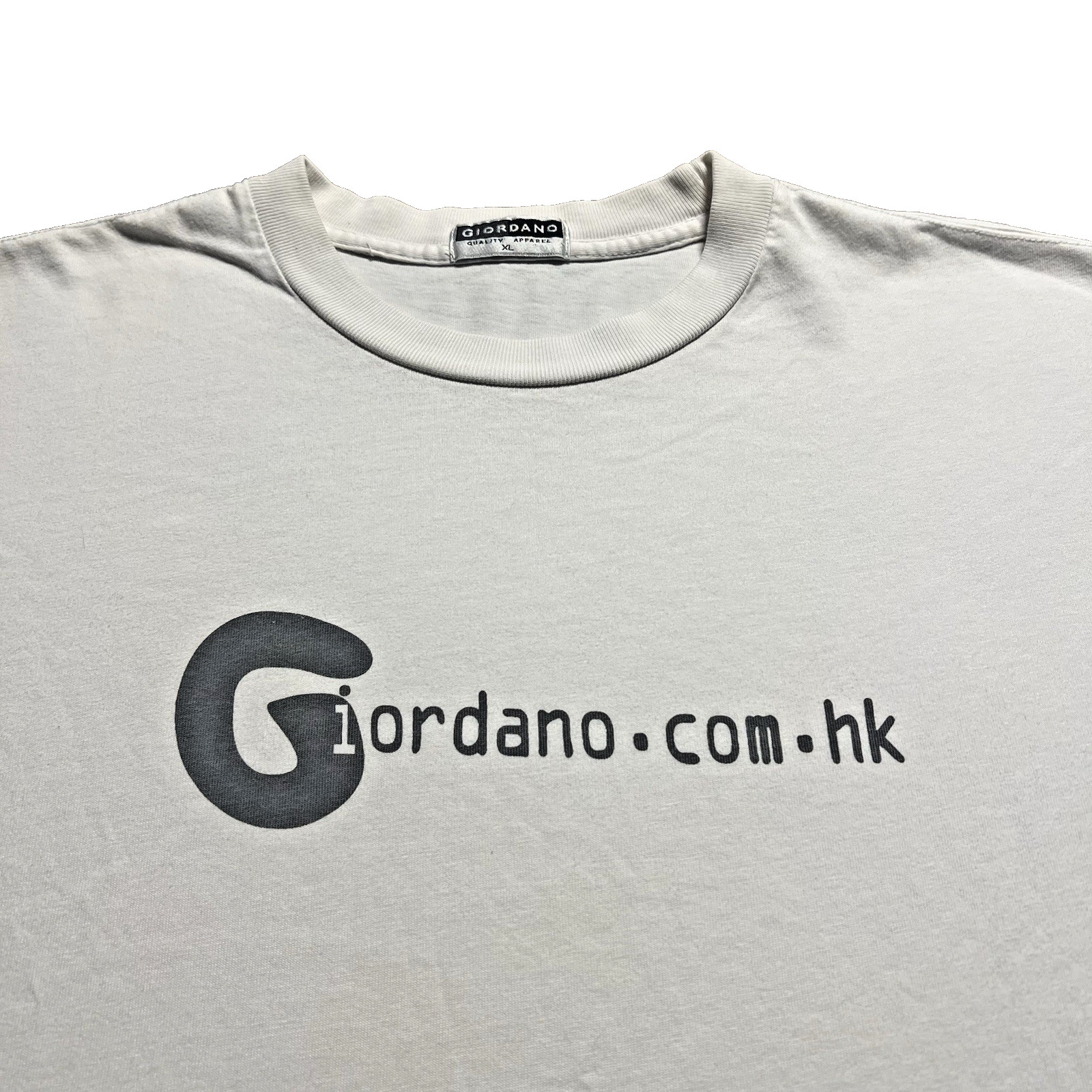 Vintage Giordano Spellout T Shirt Mens XL White Y2K Minimal gallery