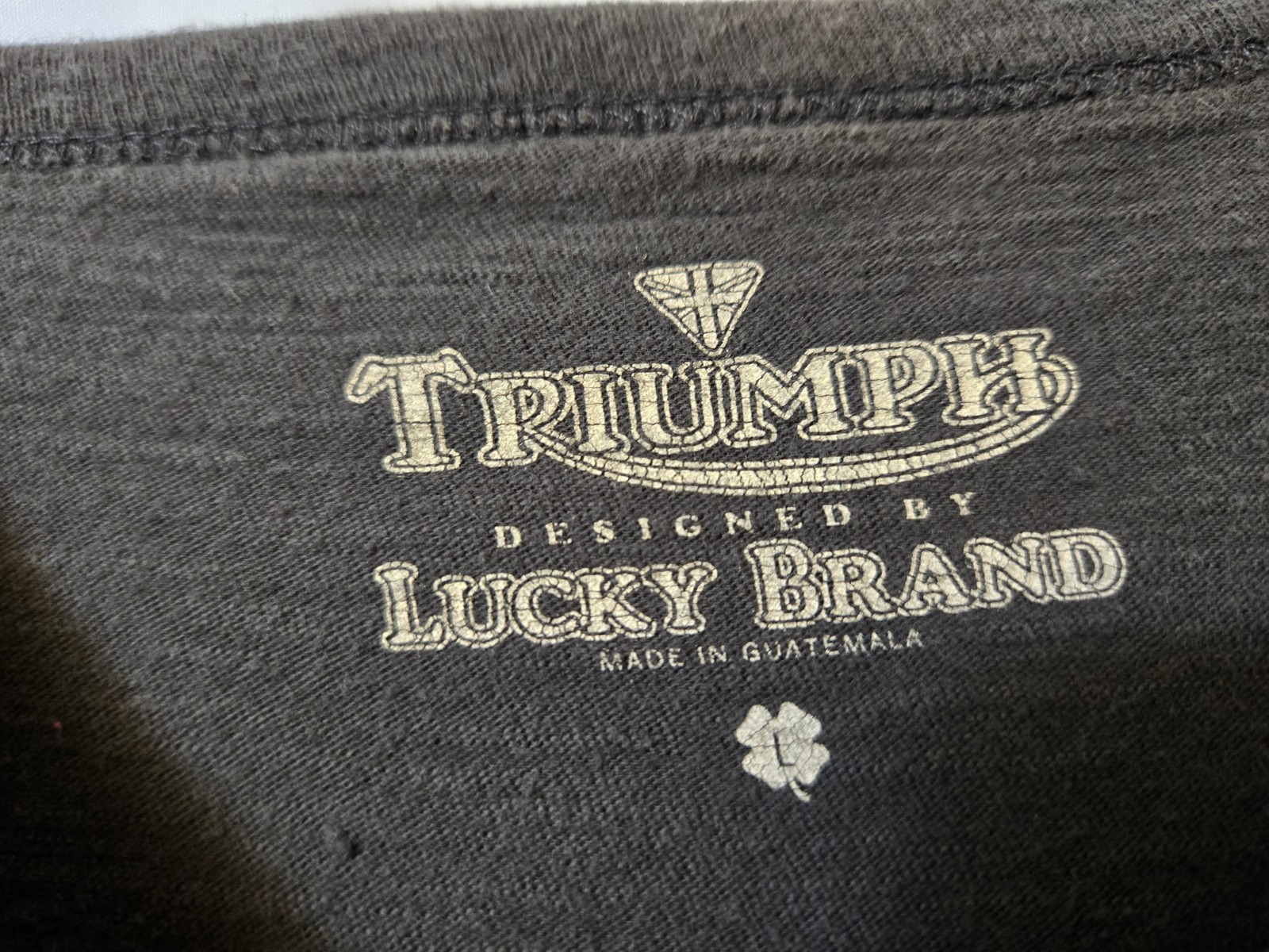 Triumph Motorcycles Union Jack Graphic Lucky Brand Charcoal Gray XL Tshirt gallery